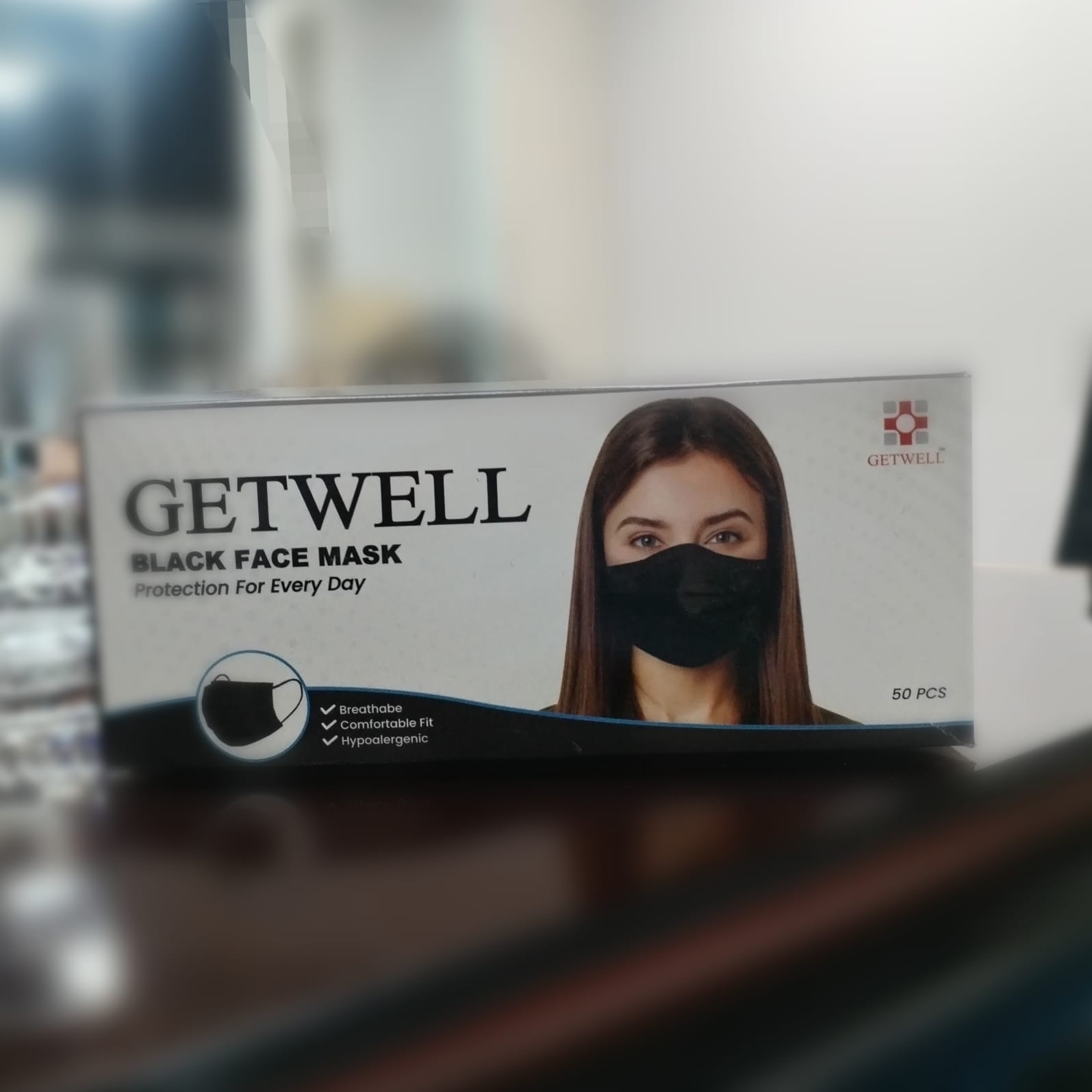 Face Mask (Black) Getwell (50 Pcs)